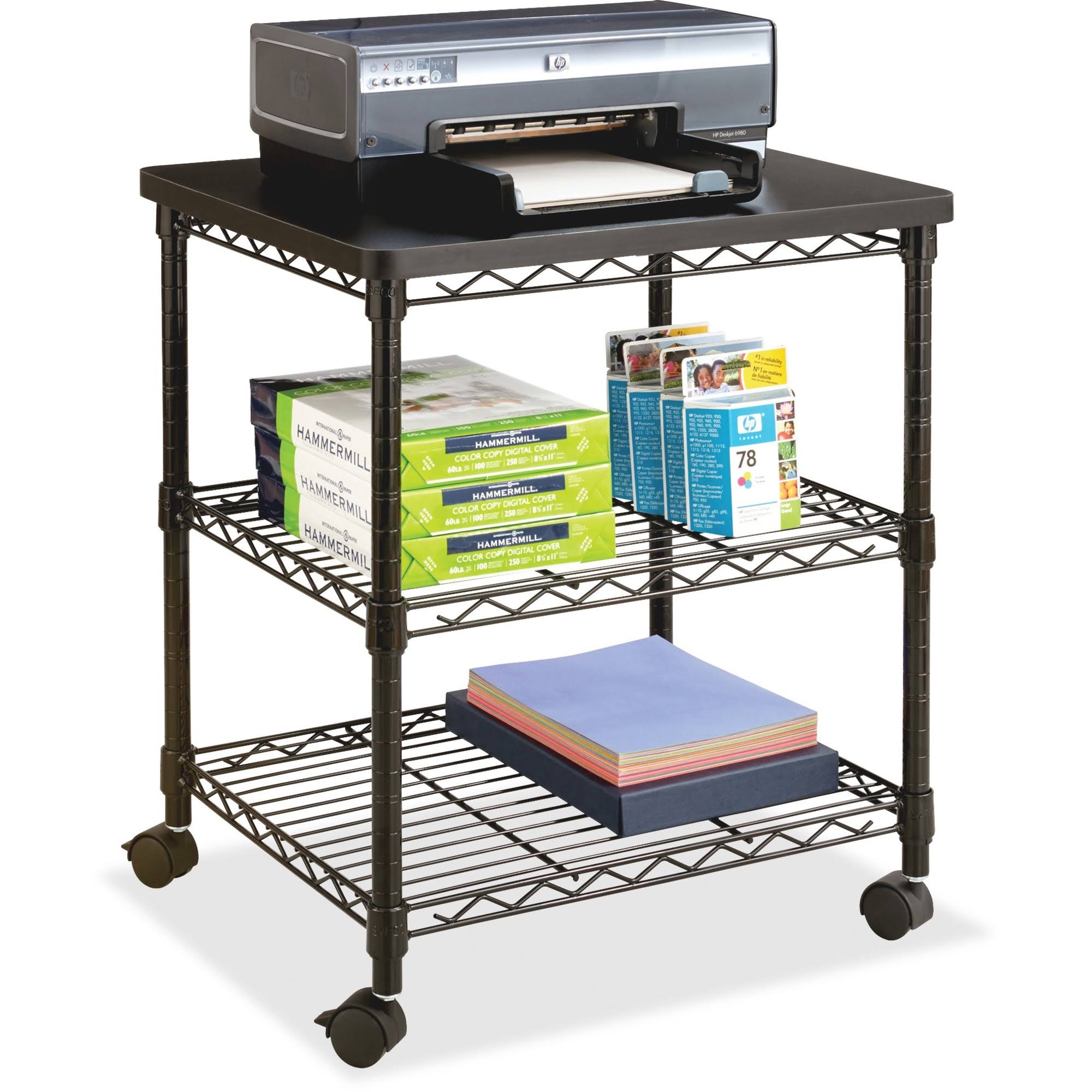 Safco Desk Side Wire Machine Stand Black