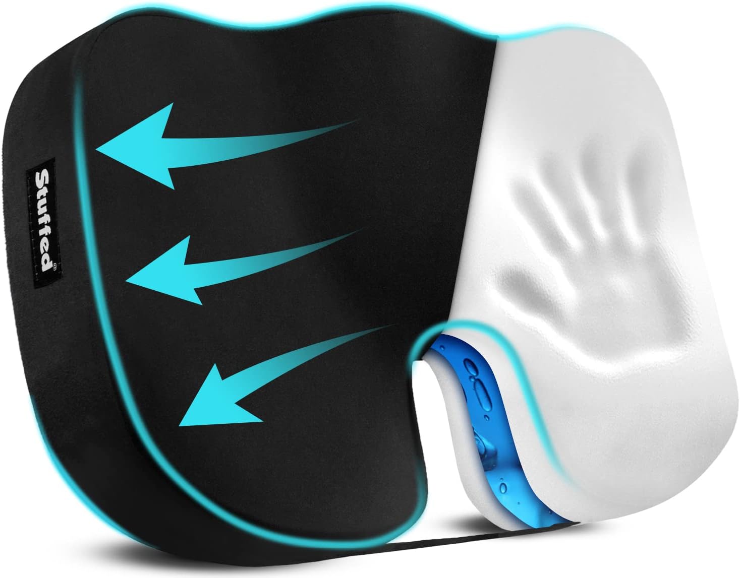 Seat Cushion Pillow for Office Chair, Butt, Tailbone, Back, Coccyx, Sciatica Memory Foam Cushions, Computer Desk Pain Relief Pad