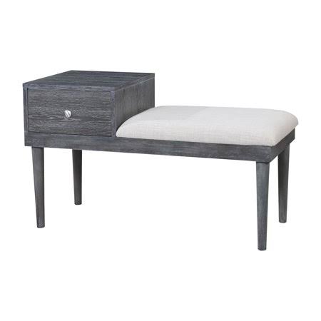 Furniture of America Bonnar Storage Accent Bench, Ivory and Gray