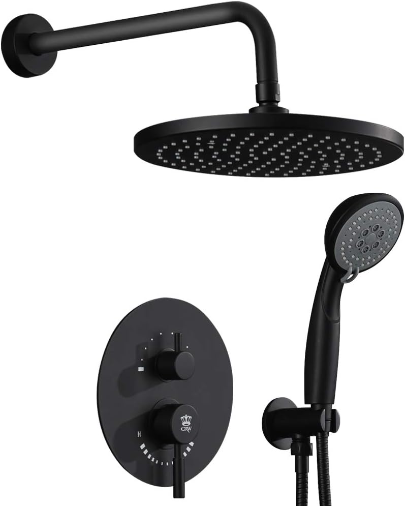 CRW Rain Shower System Shower Faucet Set Wall Mount for Bathroom and High Pressure 10