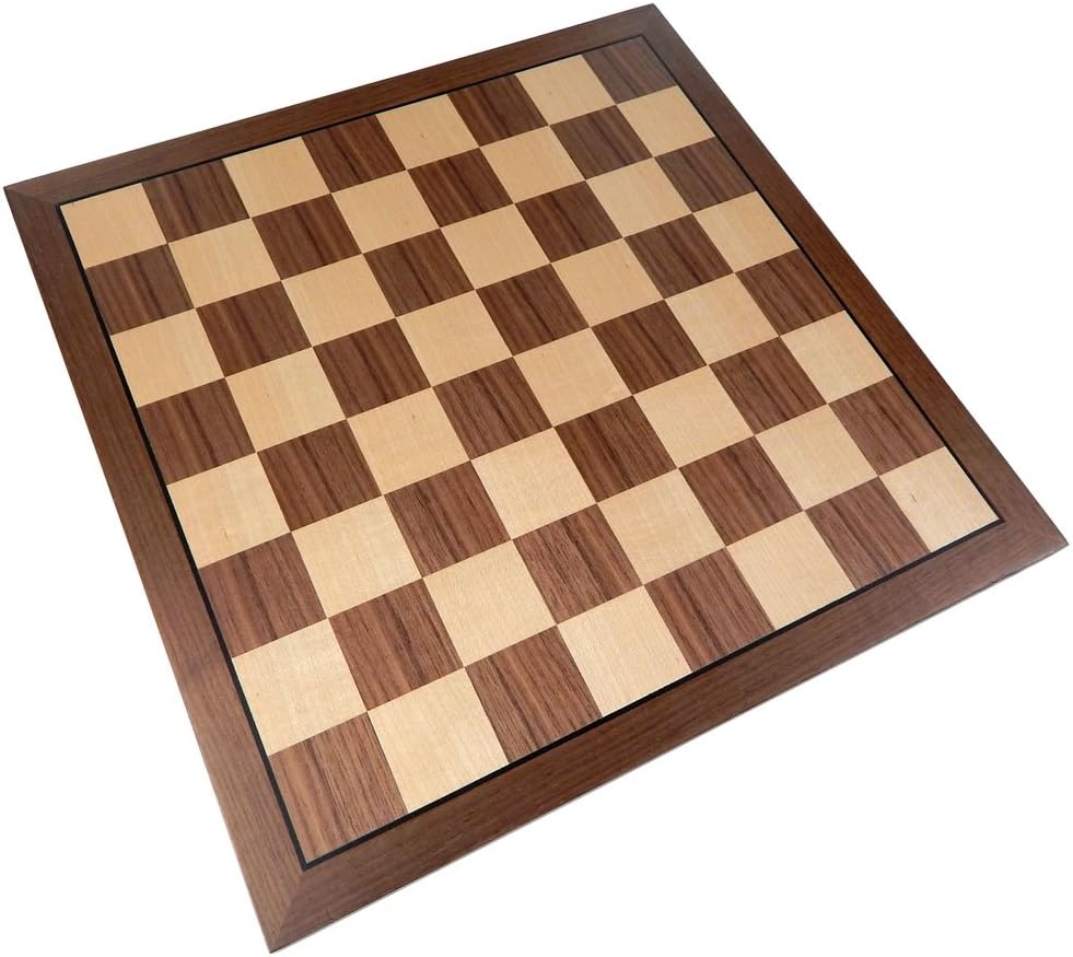 Kratos Chess Board with Inlaid Walnut Wood, Large 15 x 15 Inch, Board Only Pack of 2