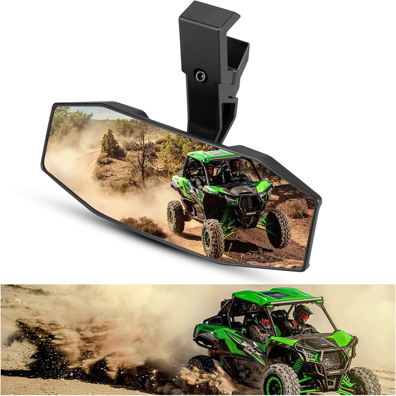 KIWI MASTER Rear View Center Mirror Compatible for Kawasaki Teryx KRX 1000 Mule Accessories Rearview Racing Convex Mirror &lrm;99994-1175