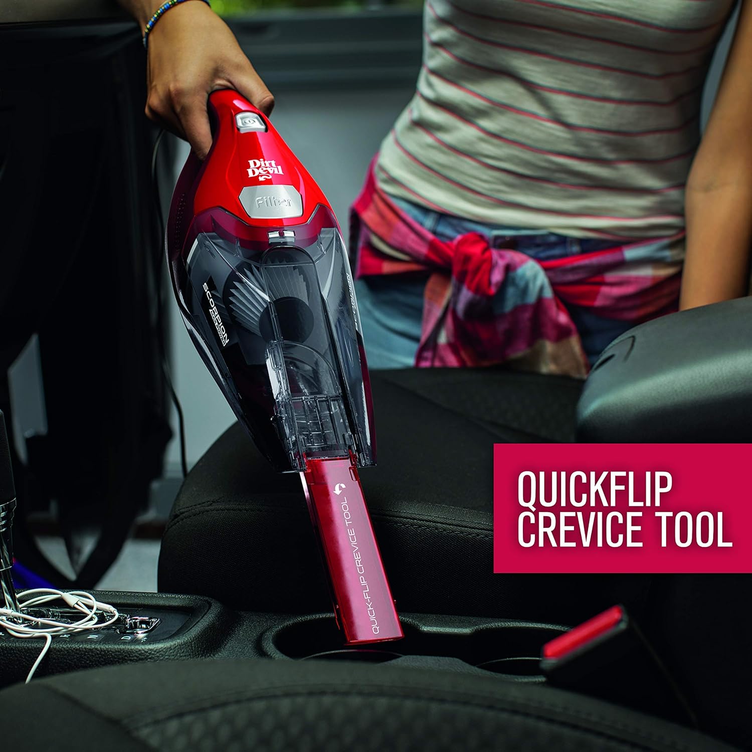 Dirt Devil Scorpion Quick Flip Corded Hand Vacuum RED (Renewed)