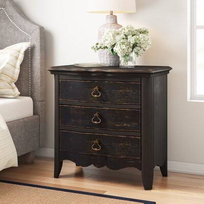 Affric 3 - Drawer Nightstand in Black