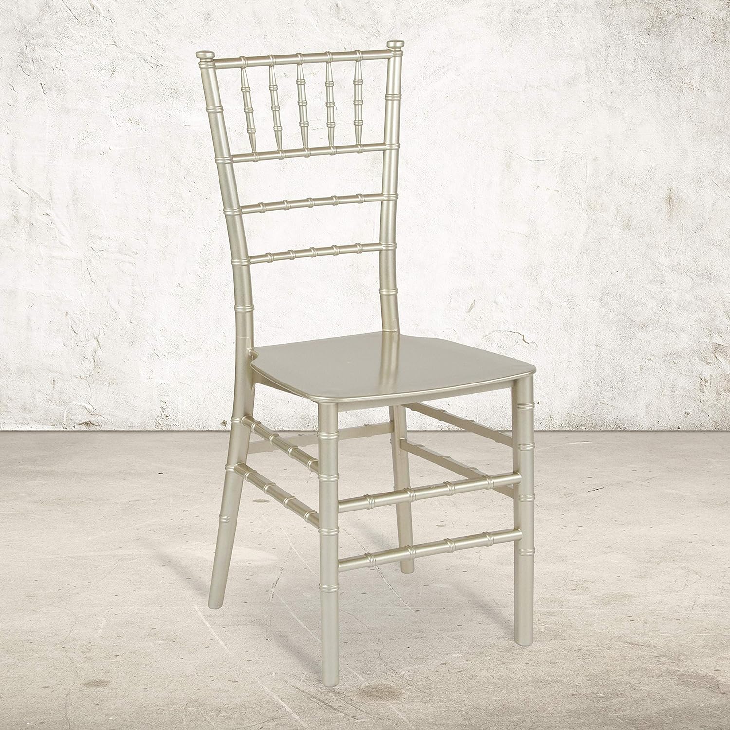 EMMA + OLIVER White Stackable Resin Chiavari Chair