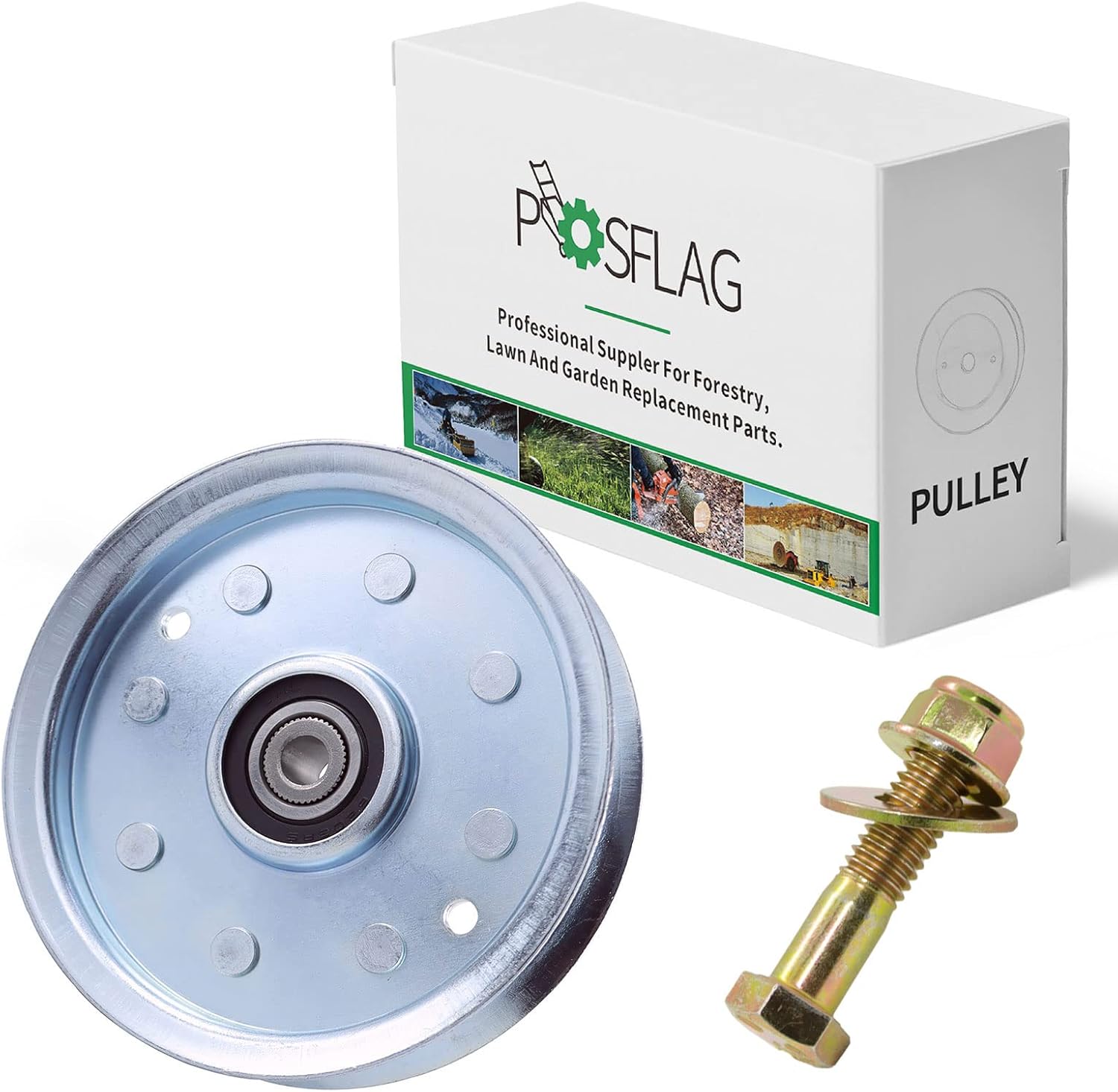 POSFLAG 756-04129 Flat Idler Pulley Replaces 753-08171 756-04129B 756-04129C 956-04129 956-04129B 78-065 12675 9377 for MTD 38