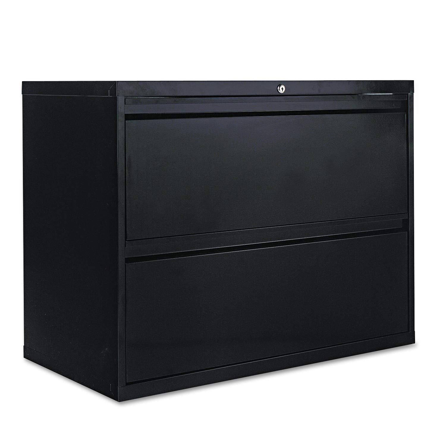 Alera 2-Drawer Lateral File Cabinet, 36 by 19-1/4 by 29-Inch, Black