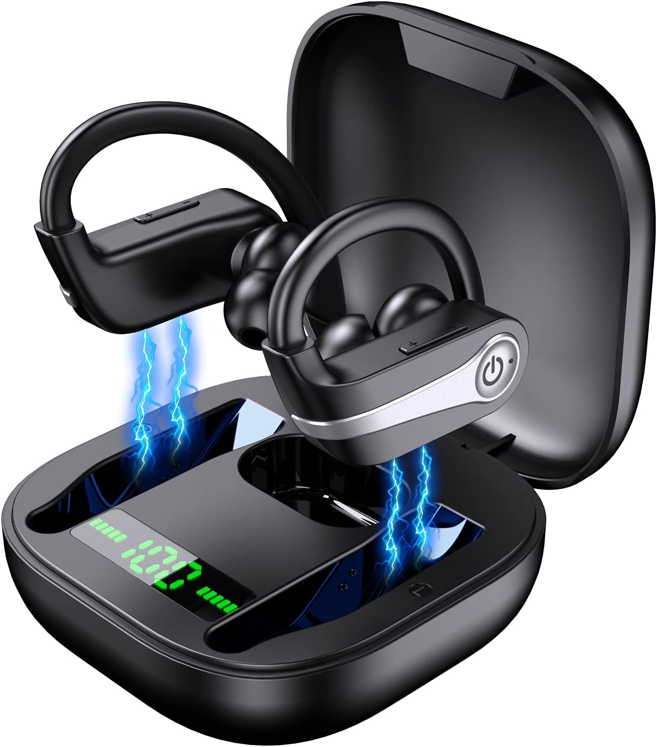 Wireless Earbuds, Bluetooth 5.1 Headphones Sport Wireless Earphones in Ear Noise Cancelling Earbuds with Mic Deep Bass Sport Earhooks IP7 Waterproof USB-C 40H Playtime Headset for Running Gym Sports Pack of 2