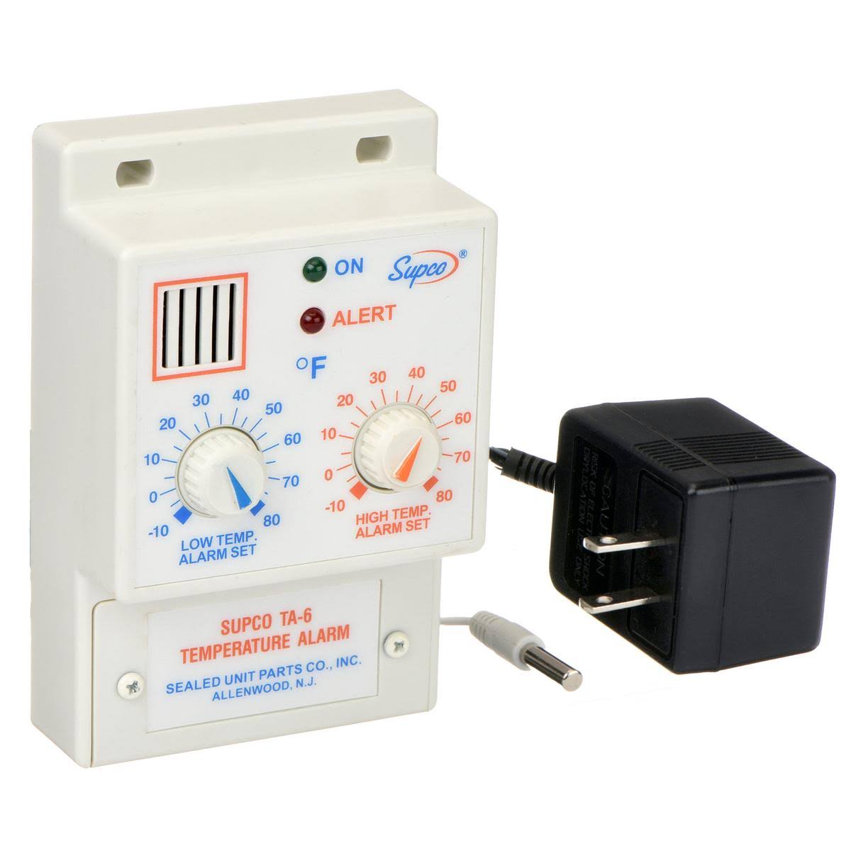 Supco TA-6 Temperature Alarm,-10 to 80F,120VAC