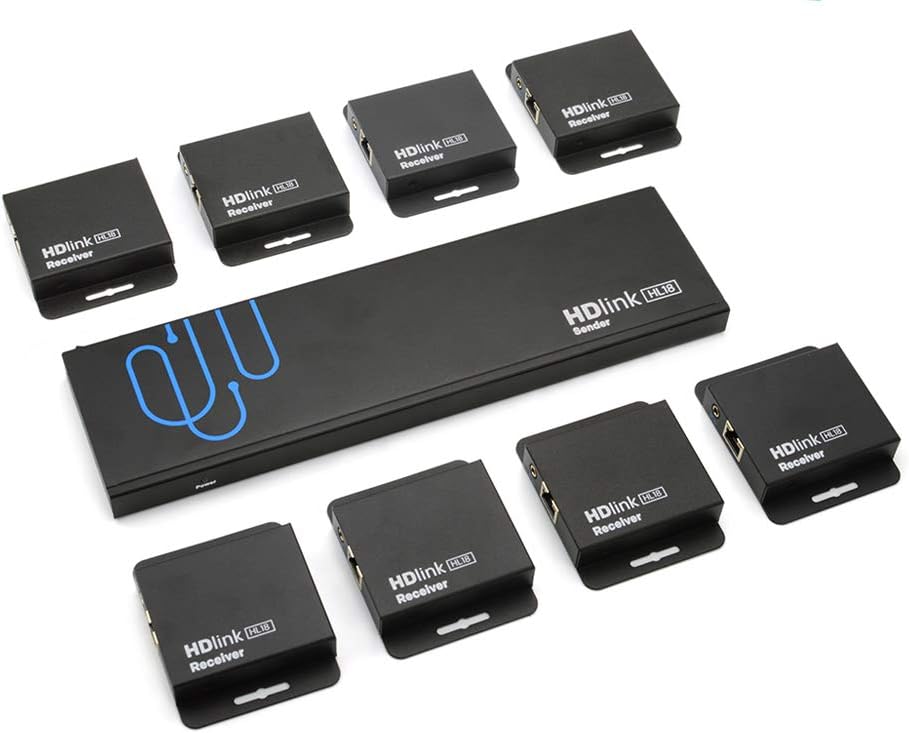 HD-Link HL14 by Sewell, 1x4 HDMI Extender Splitter Over cat5e/6, 160 ft, Black, SW-32949