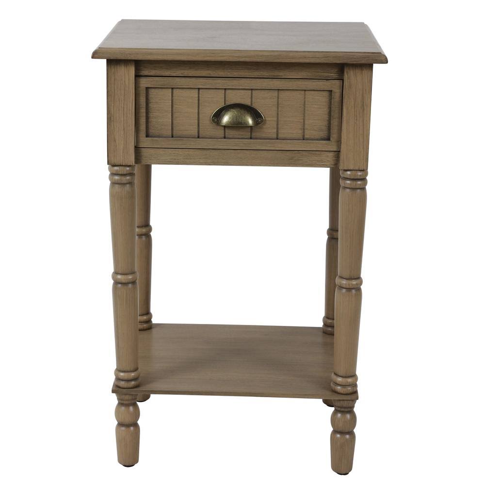 Decor Therapy Bailey Bead Board One Drawer Accent Table