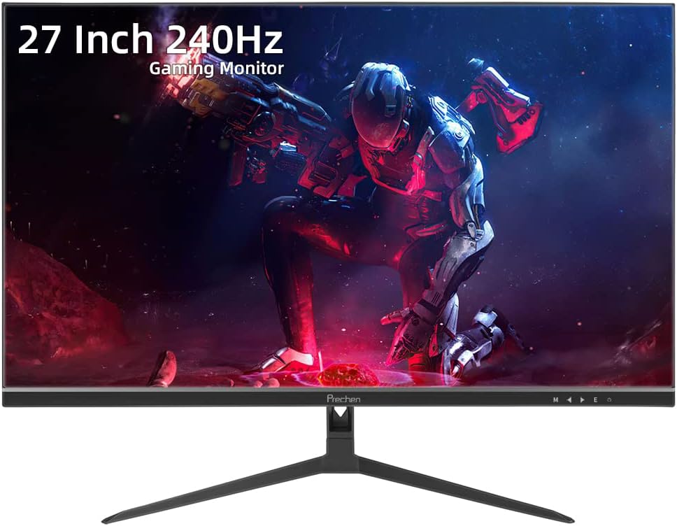 Gaming Monitor 27 Inch 240Hz(Supports 144Hz) Monitor, AMD FreeSync Premium, 1ms GTG, 400cd/m², 1200:1, 3-Side Borderless, IPS FHD 1920x1080 Monitor with HDMI/DP Interface, 99% sRGB PC Screen, Prechen