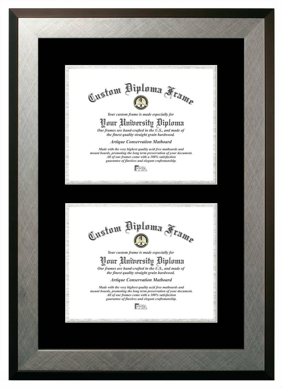8.5x11 Double Degree Honors Silver, Black u0026 Silver Mats-Certificate Frame