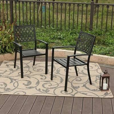 Careen Stacking Patio Dining Chair Arlmont u0026 Co.