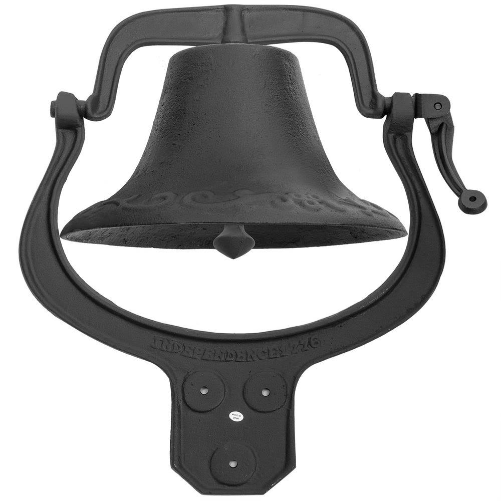 Xtremepowerus Large Antique Black Cast Iron Farmhouse Dinner Bell