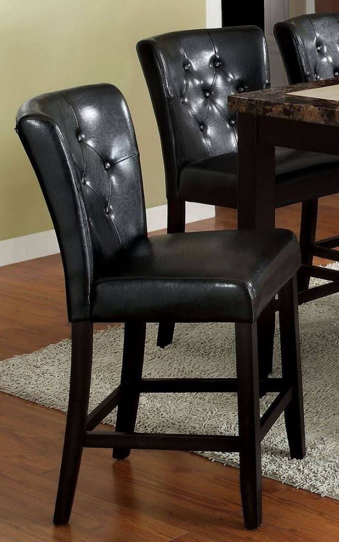 Furniture of America Belleview II Contemporary Counter Height Chair, Black, Set of 2