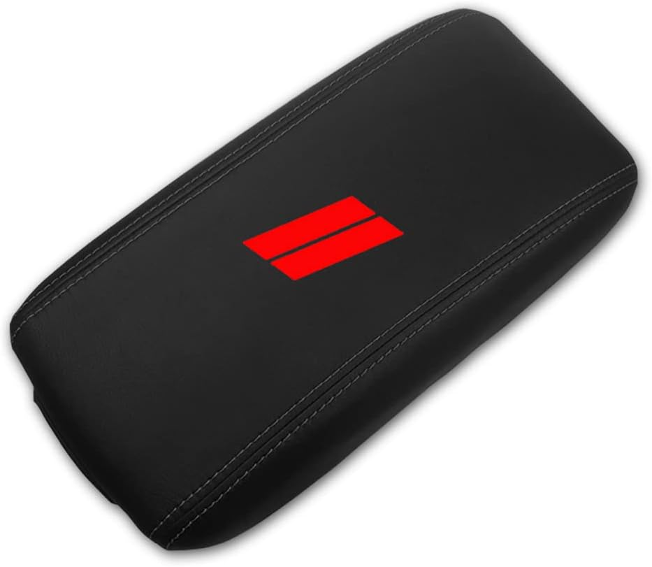 BOYOUS Center Console Armrest Box Cover Anti-Scratch Leather Auto Central Armrest Protector Pad Interior Decoration Accessories Fit for Dodge Durango 2011-2021（Black Stitches）