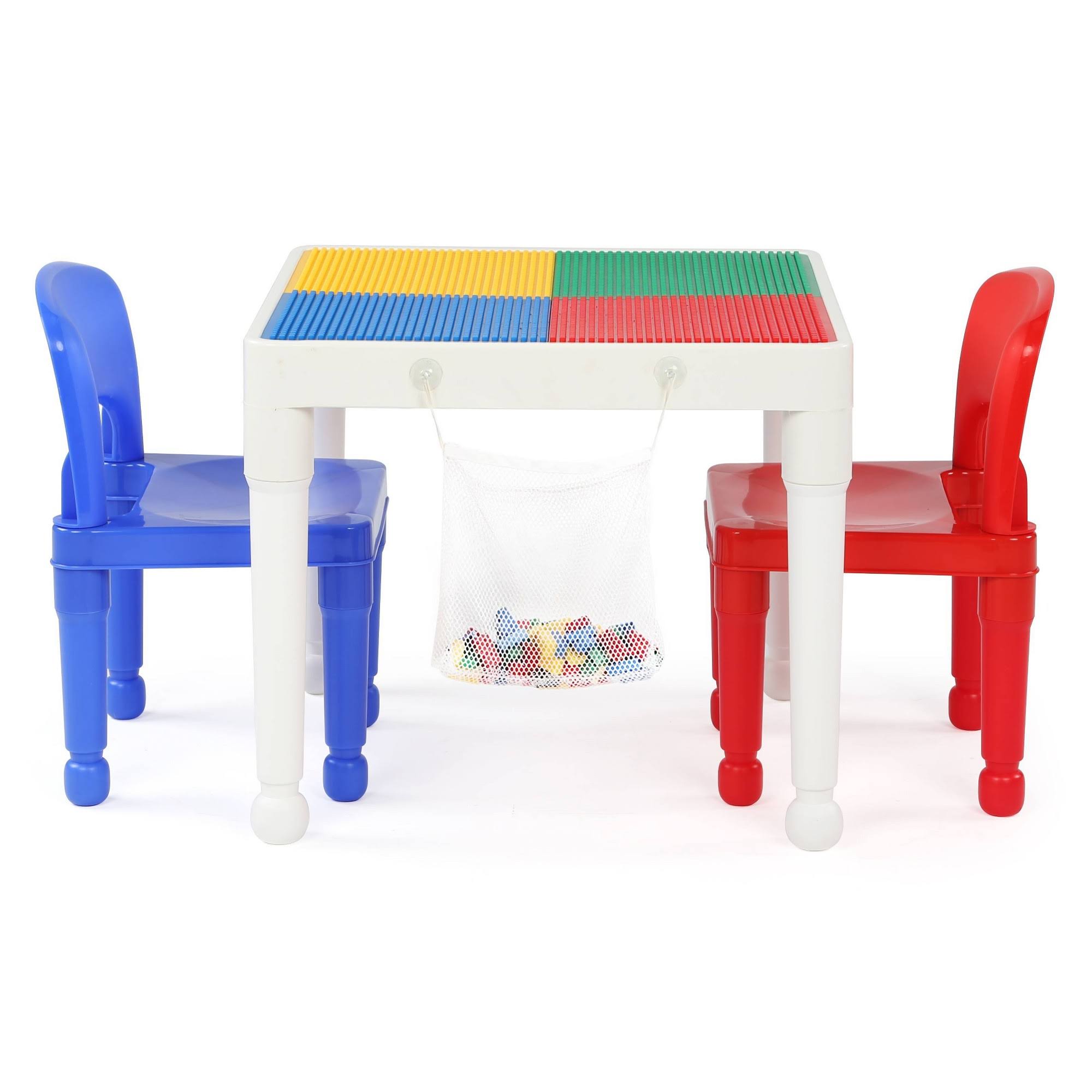 2-in-1 Activity Table u0026 2 Chairs Set, White/Primary