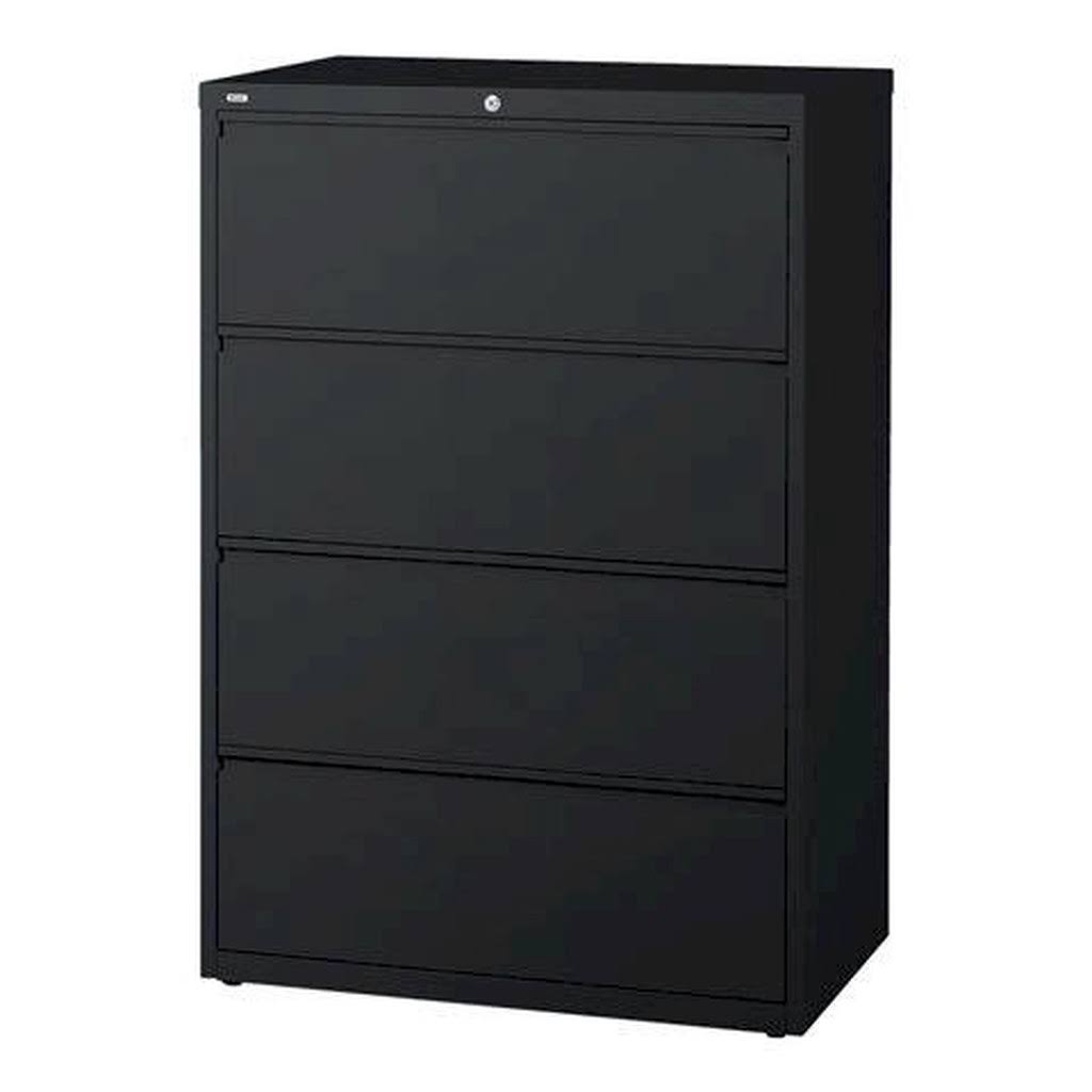 Staples 4-Drawer Commercial Lateral File Cabinet, Black