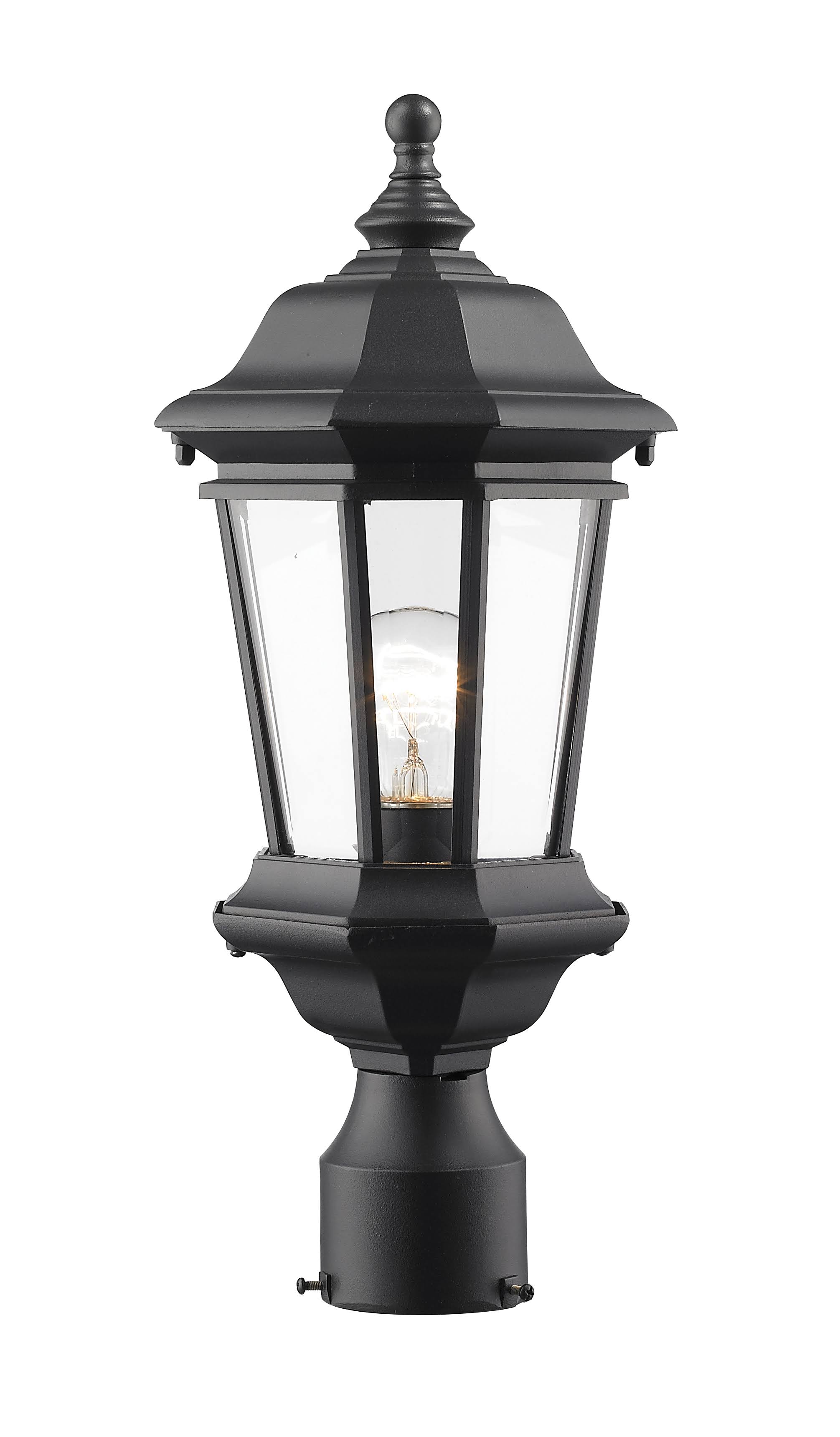 Z-Lite 540PHM-BK Melbourne 1 Light Outdoor Post Mount Light, Black
