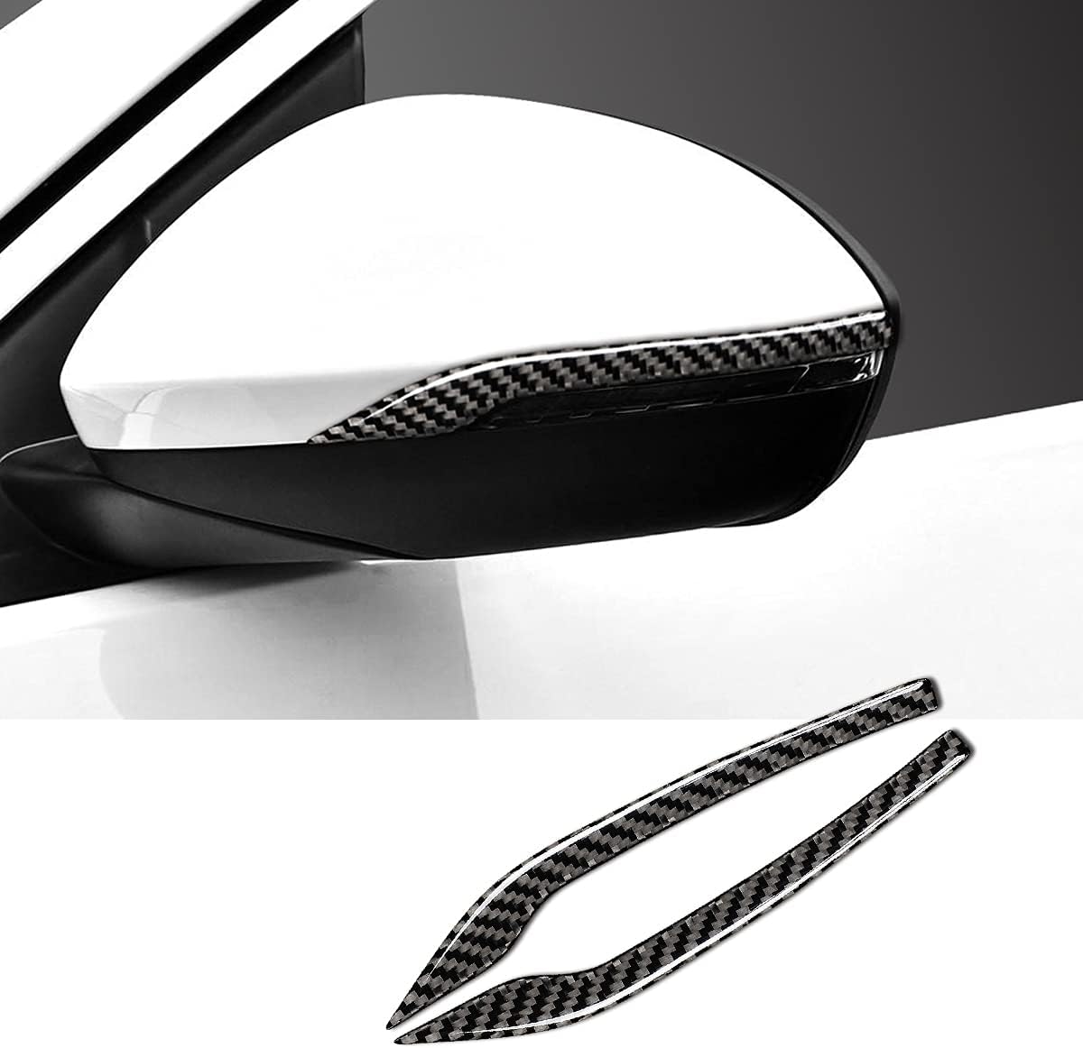 2pcs Rear View Mirror Collision avoidanceAnti-Scratch Trim Sticker,Carbon Fiber Rearview Mirror Protector Anti-rub Strip Sticker Anti-Collision Strip for Chevrolet Cruze accessories 2016 2017 2018 2019 (sports style)