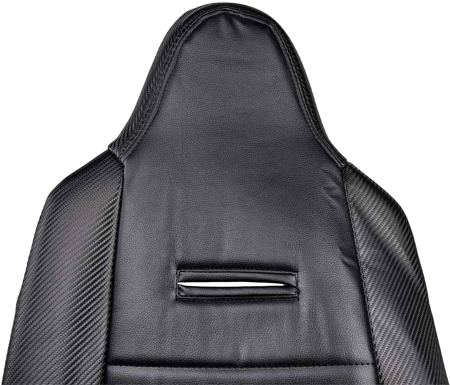 JEGS Pro High Back Custom Seat Cover | Black With Faux Carbon Fiber Trim and Side Panels | Cover Only, Seat Available Separately | Snap-On Installation |15.5 Inch Hip Width
