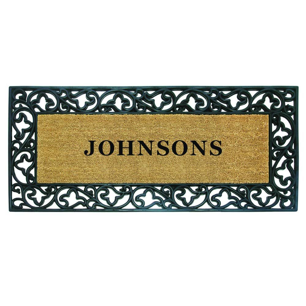 Nedia Home 18021 Rubber Coir 24x22 x 57x22 Acanthus Mat, Personalized
