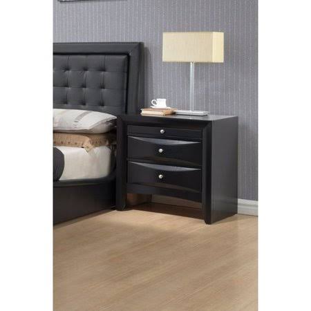 Ebern Designs Zhu 2 Drawer Nightstand Color: Black