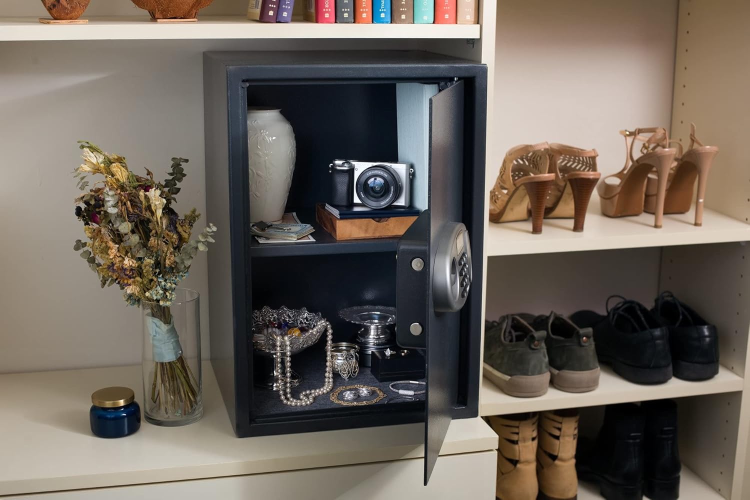 AdirOffice Security Safe with Digital Lock - Black - 2.32 Cubic Feet