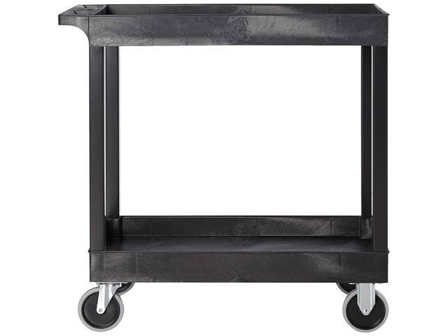 Offex 18 x 32 Inches Tub Cart 2 Shelves, Black (EC11HD-B)