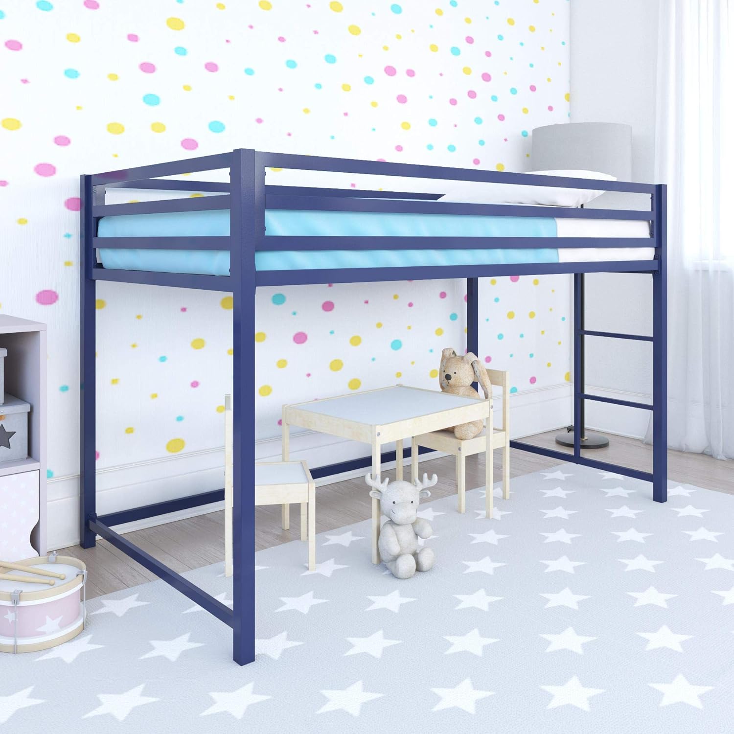 DHP Miles Metal Junior Twin Loft Bed, Black