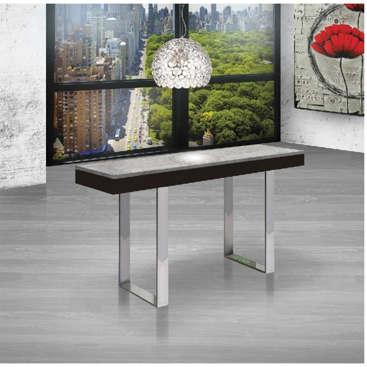 Casabianca Glacier Wenge Veneer / Gray Marble Console Table