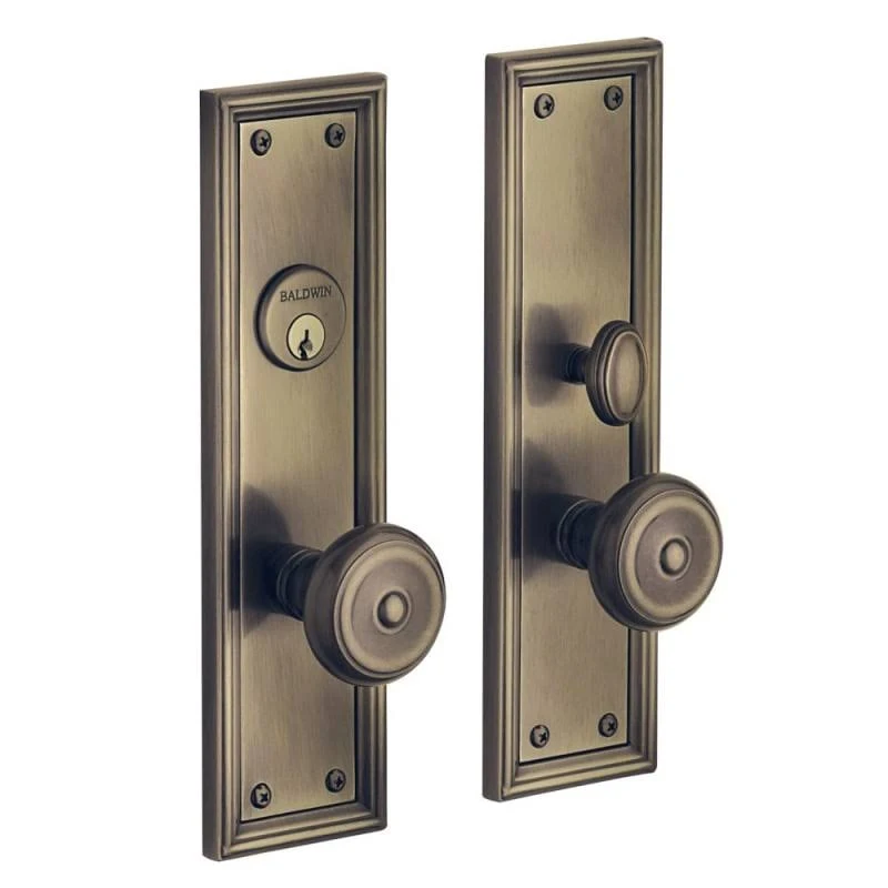 Baldwin 6547.ENTR Nashville Single Cylinder Mortise Handleset Trim Set Satin Brass and Black