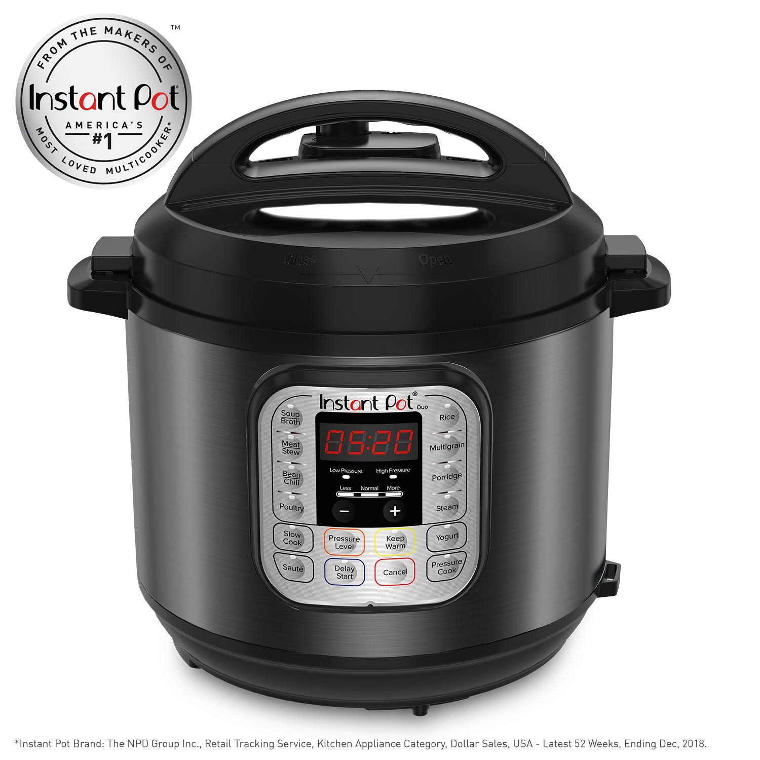 Instant Pot Duo60 7-in-1 Black Stainless Steel 6-Quart Programmable Multi-Cooker
