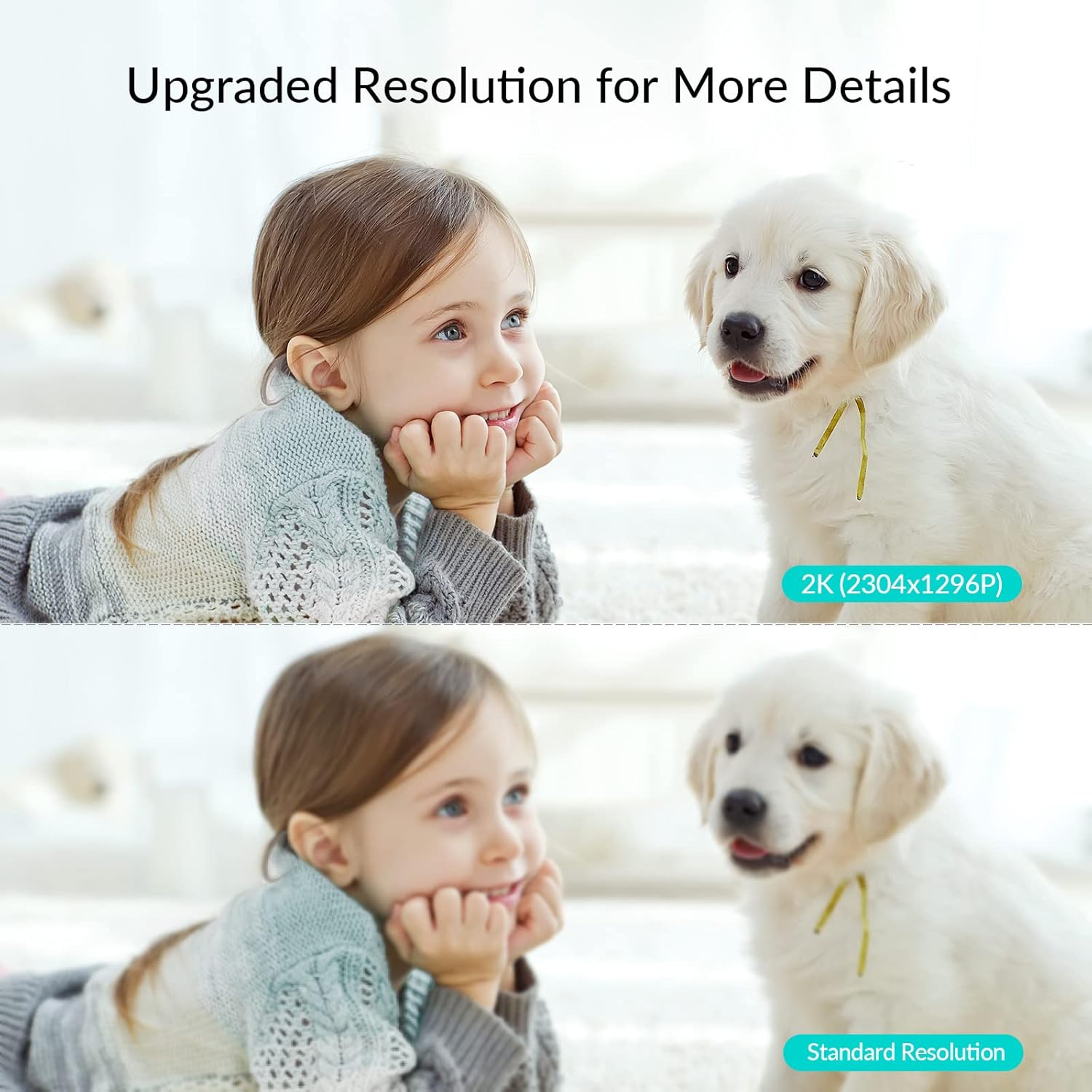 NETVUE Upgraded 2K Indoor Camera, Baby Monitor with Camera and Audio, Advanced AI Detection, FHD Night Vision Pet Camera, Home Camera with H.265 High-Efficiency Video Coding for Pet/Baby/Nanny Pack of 2