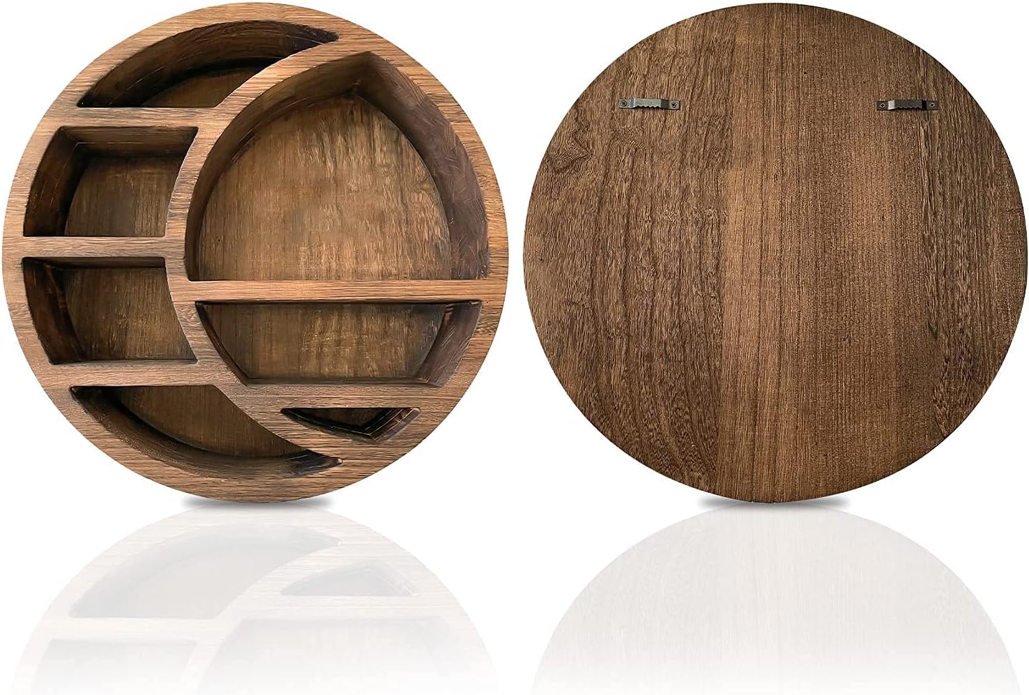 Ingenious Aura Craft Makers Crescent Moon Wall Shelf -Wooden Moon Shelf for Office, Bedroom or Hallway - Wall-Mounted Easy Hang - 14 x 14 x 3.5 in Pack of 2