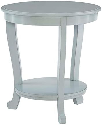 Powell Merce Wood Accent Side Table in Gray