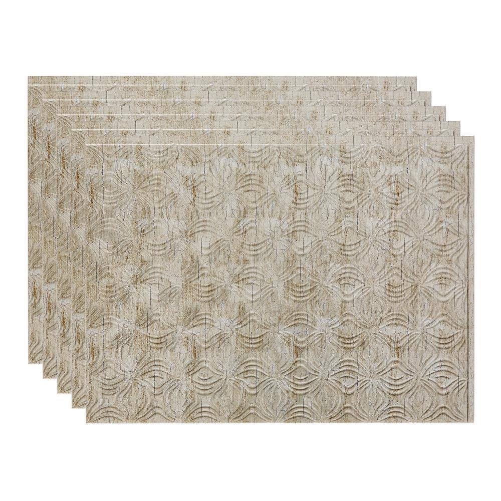 Fasade 18in x 24in Lotus Vintage Metal Backsplash Panel (5 Pack)