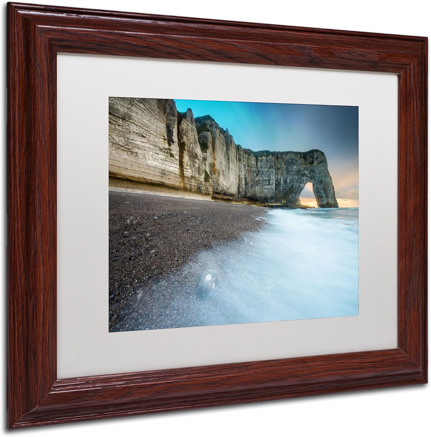 Gate to The Ocean Artwork by Mathieu Rivrin Wood Frame, 11 by 14-Inch, White Matte Pack of 2