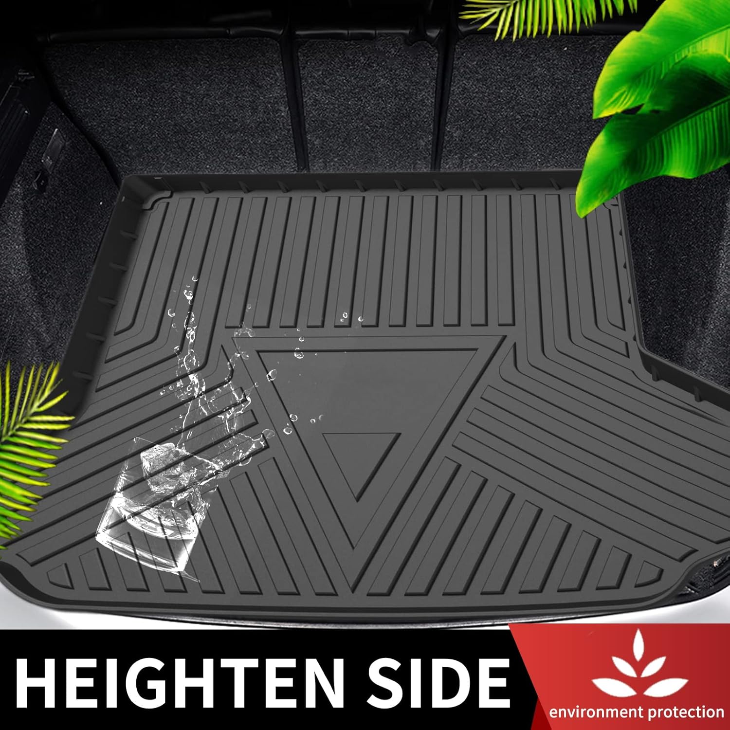 Elsetyler Cargo Liner for Chevrolet Equinox/GMC Terrain 2018 2019 2020 2021 2022 - Black TPO All Weather Heavy Duty Waterproof Rear Cargo Tray Trunk Floor Mat Protector Compatible