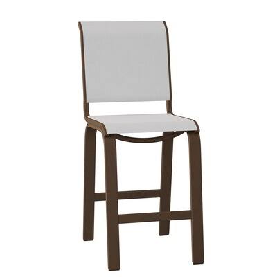 Aruba II 26x22 Patio Bar Stool Telescope Casual Textured Beachwood/White 6D 43x22H x 17x22W x 25x22D