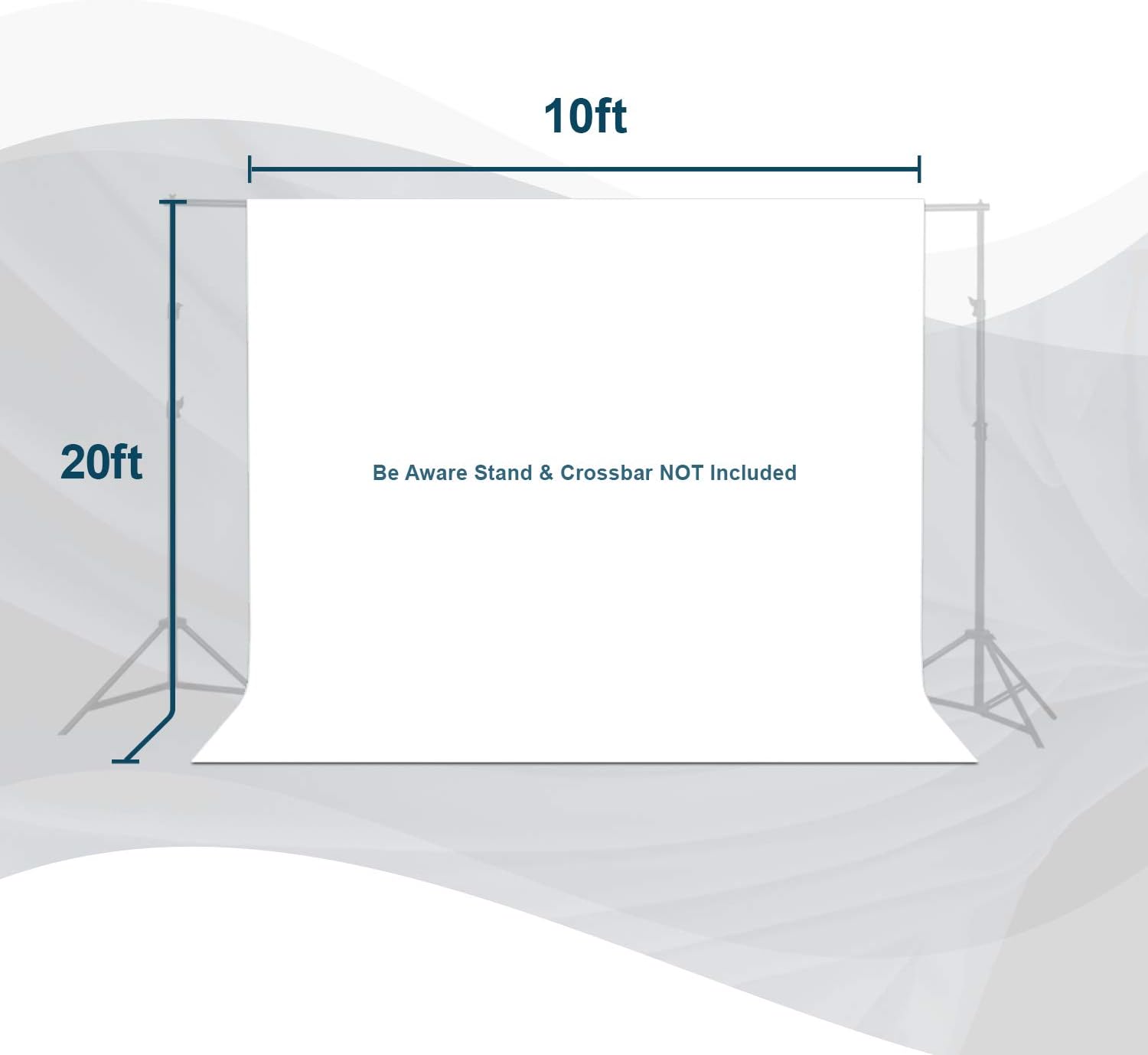 Julius Studio 10 x 20 ft. White Chromakey Photo Video Studio Fabric Backdrop, Background Screen, Pure White Muslin, Photography Studio, JSAG210 Pack of 2