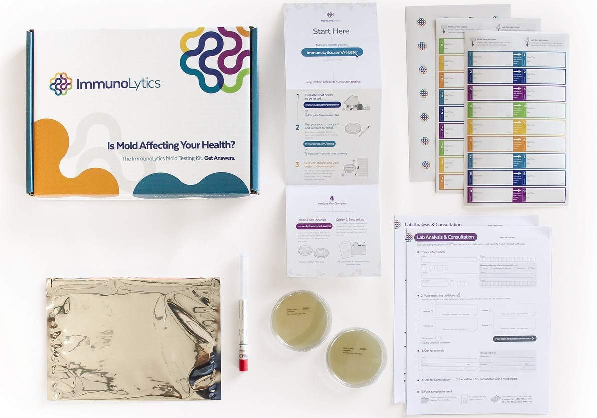ImmunoLytics DIY Mold Test Kit for Home - Easy to Use Professional Mold Testing Kit - Individual Room Screening Package - Includes Lab Analysis (2 Rooms/Plates) Pack of 2