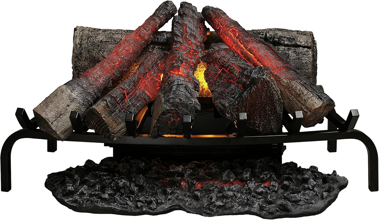 Dimplex DLG1058 Open Hearth Fireplace Insert with Faux Logs Bed, Black