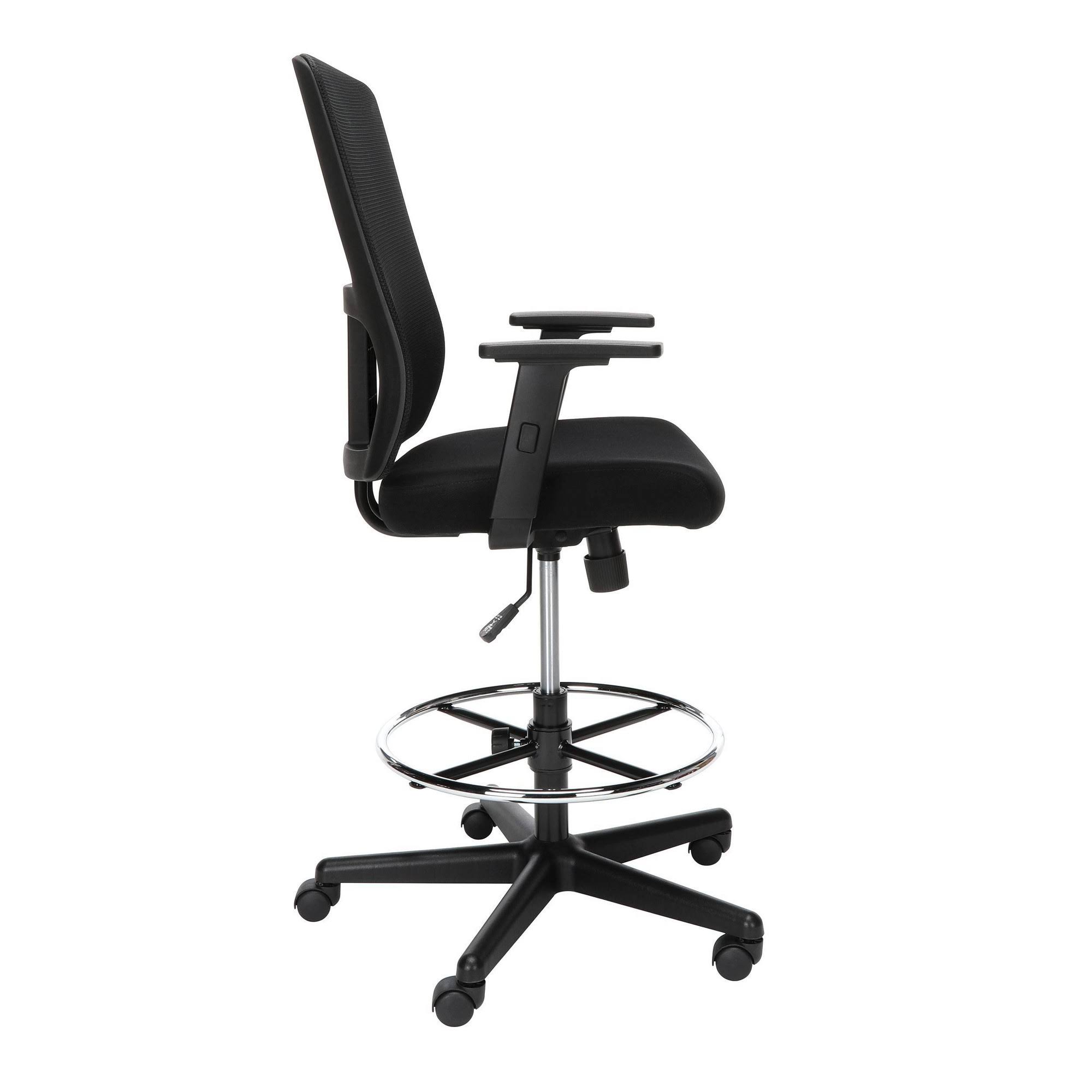 Ofm Essentials Collection Mid Back Mesh Drafting Chair, Drafting Stool, Lumbar Support, in Black (ess-3047-blk)