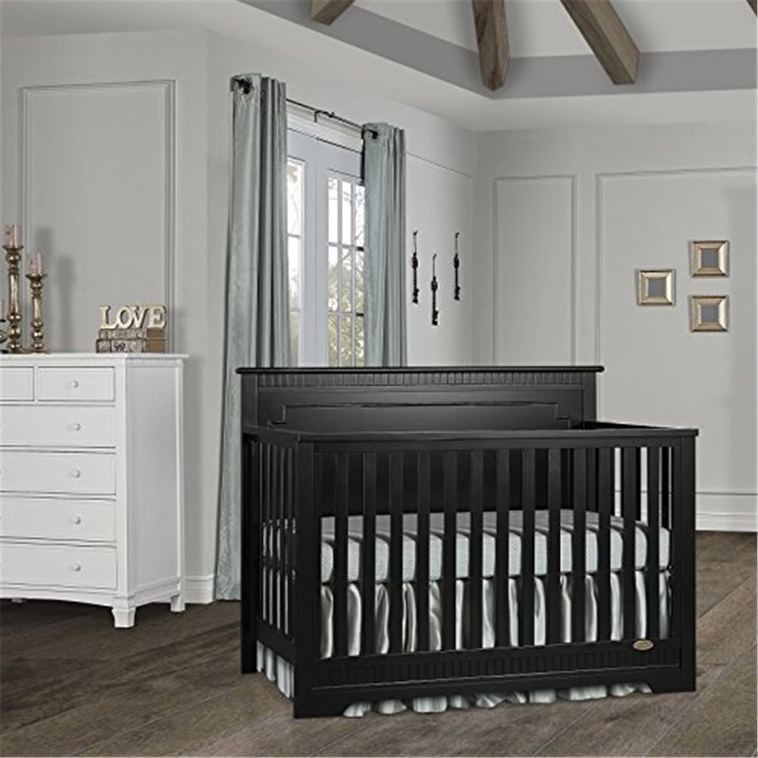 Dream On Me Morgan 5 in 1 Convertible Crib Black