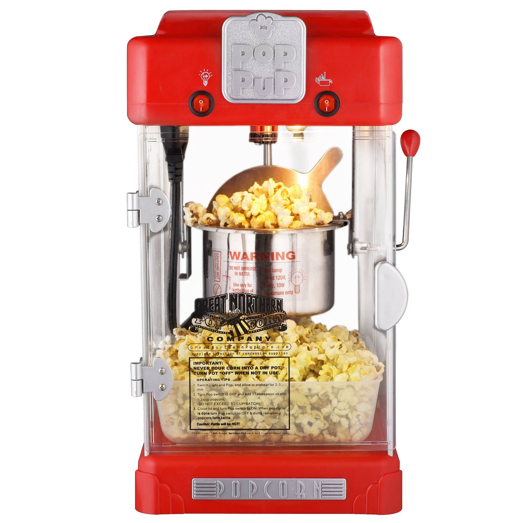 Great Northern Popcorn Machine Pop Pup 2-1/2oz Retro Style Popper