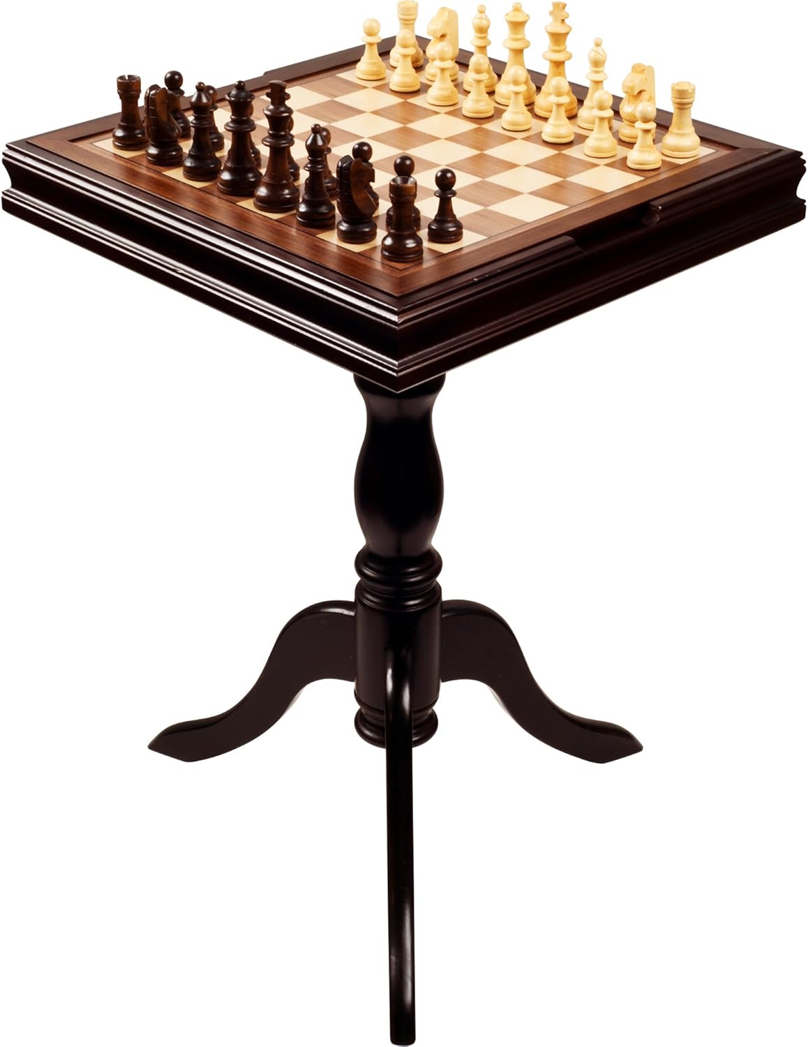 Hey! Play! Deluxe Chess & Backgammon Table by Trademark Games, Brown/White/Tan, 27x18.125x18.125