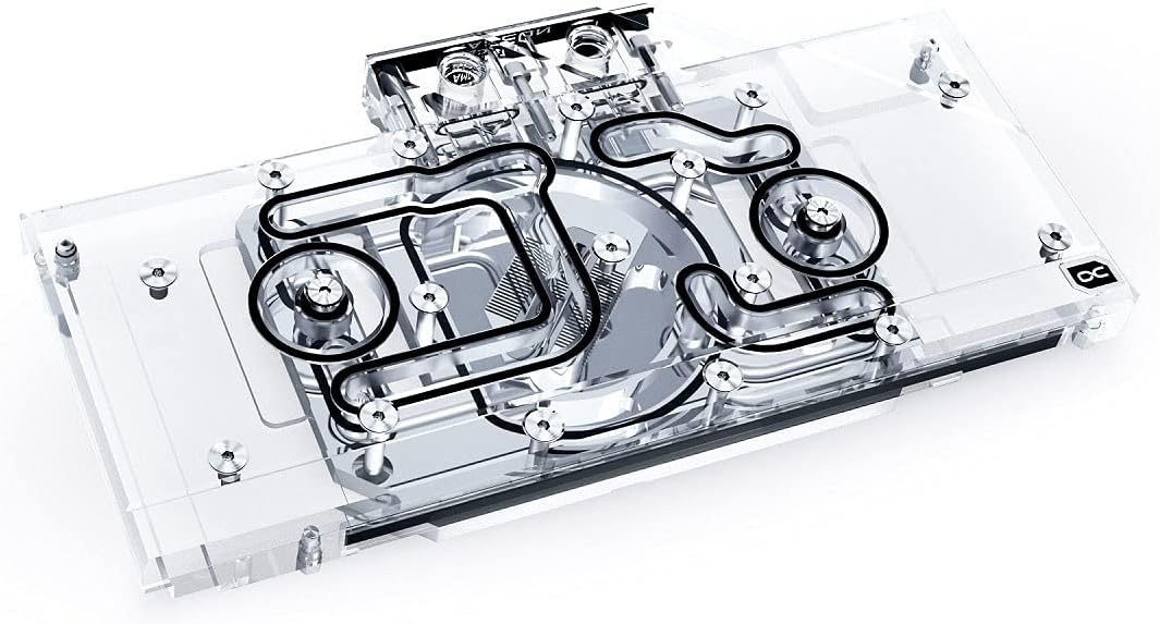 Alphacool Eisblock Aurora GPX-A GPU Water Block & Backplate, RX 6700XT (Reference Design), D-RGB, Nickel/Plexi