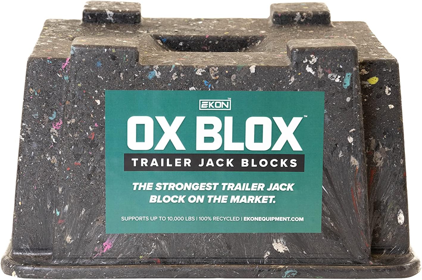 OX BLOX Trailer Jack Block | RV and Camper Blocks for Any Tongue Jack, Post, Foot, or stabilizer (Round or Square) | Supports up to 10,000 lbs per Block Pack of 2